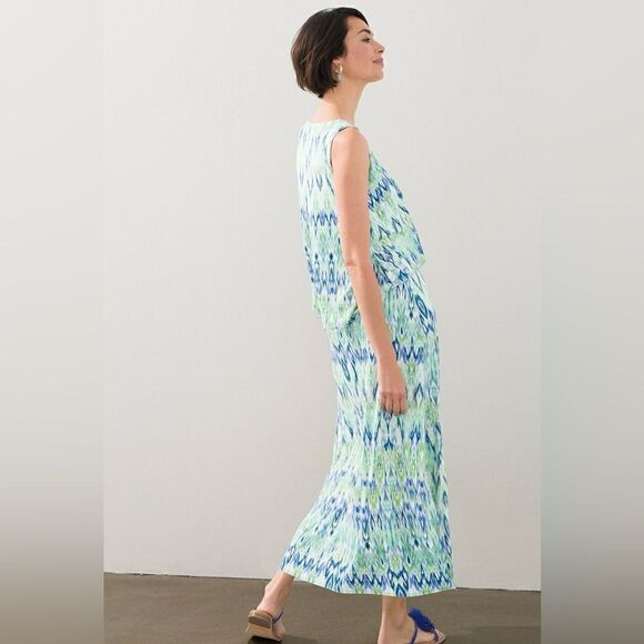 Chicos Ikat Print Popover Maxi Dress Size 0 - Picture 3 of 11